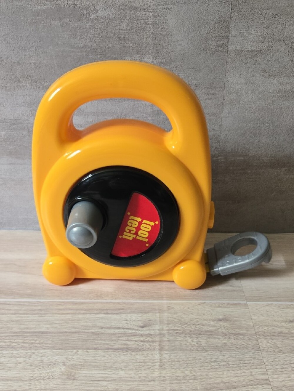Tool Tech Kids Tape Measure Toy Yellow Handheld Pretend Play Construction Tool